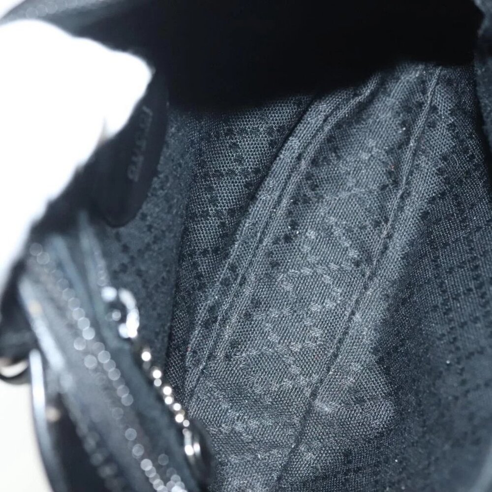 GUCCI Bamboo Hand Bag Nylon 2way Black Silver 007 2040 0275 Auth 141697 - Picture 12 of 16